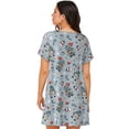 thumbnail image 2 of Bixox Winter Gnome And Snowman Pattern Women's Nightgown, Soft & Breathable Sleepwear, Round Neck Knee-Length Pajama Dress,Loungewear for Home & Sleep, 2 of 7