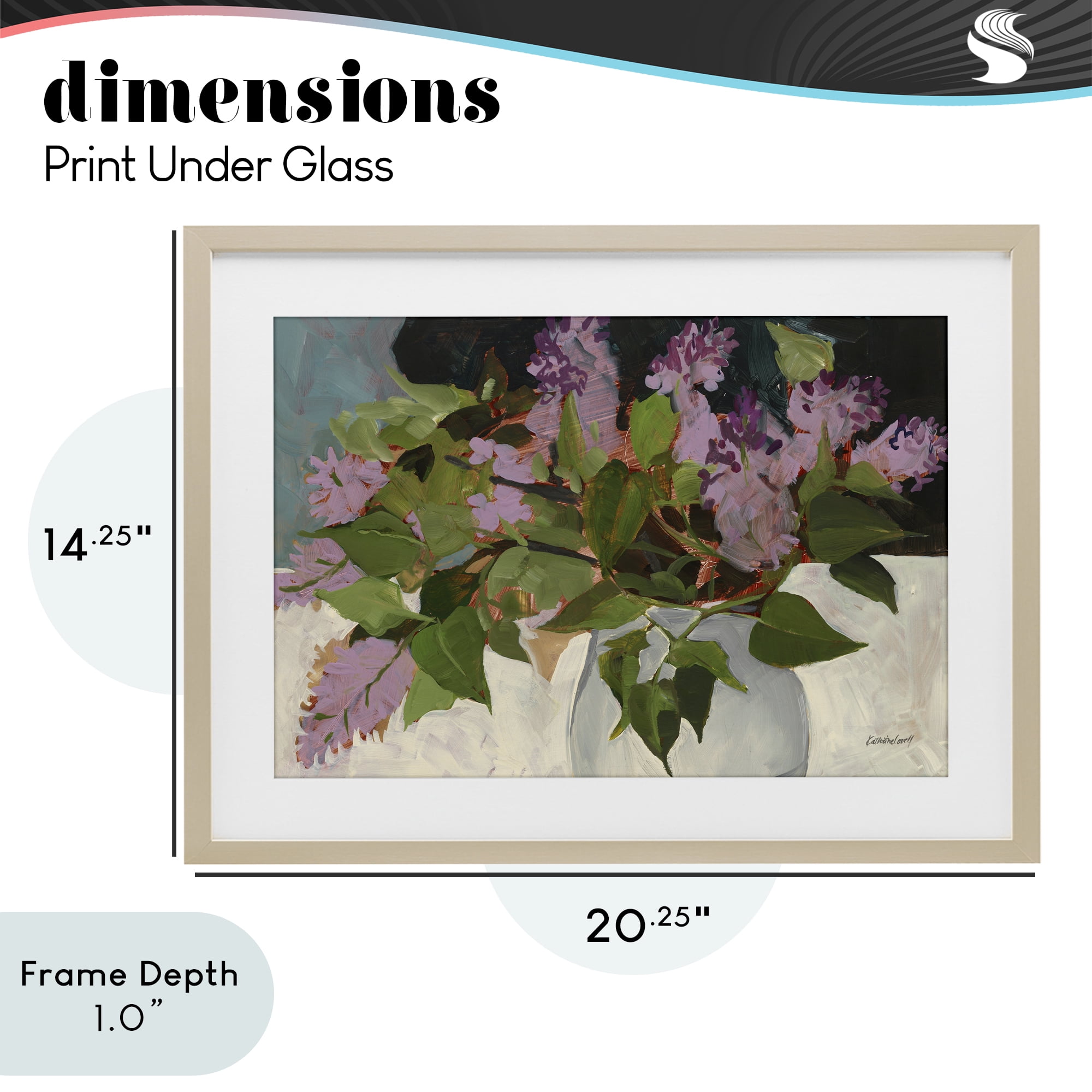 Stupell Industries June Lilacs Bouquet Birch Framed Print Under Glass, design by Katherine Lovell