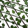 thumbnail image 6 of BalsaCircle 17x95" Brown Wood Expandable Lattice Fence Green Faux Ivy Leaves Backdrop Panel Party Decorations, 6 of 7