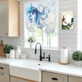thumbnail image 5 of Blue Octopus Coastal Tie Up Curtains for Windows, Adjustable Balloon Window Shades, Coral Summer Beach Nautical Ocean Blue Kitchen Window Treatments Farmhouse Short Curtains with Rod Pocket 42"x45", 5 of 8