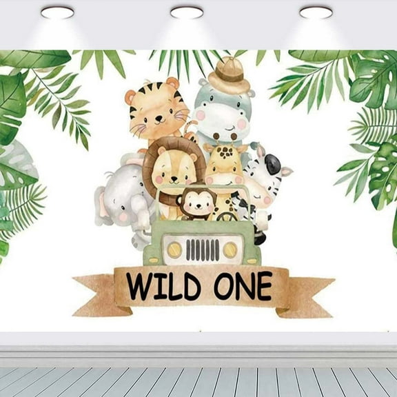Jungle Animal Zoo school Banner Backdrop Background Taspestry Wall Decor Birthday Party Supplies Poster Fans