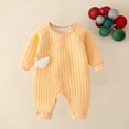 thumbnail image 2 of Zwiiyzr Infant Baby Girl Boy One Piece Outfit Thin Cotton Jumpsuit Warm Long Sleeve Cotton Romper Baby Clothes Orange, 2 of 2