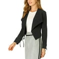 thumbnail image 4 of MODA NOVA Juniors Elegant Open Front Cardigan Jacket Work Office Cropped Blazer, 4 of 6