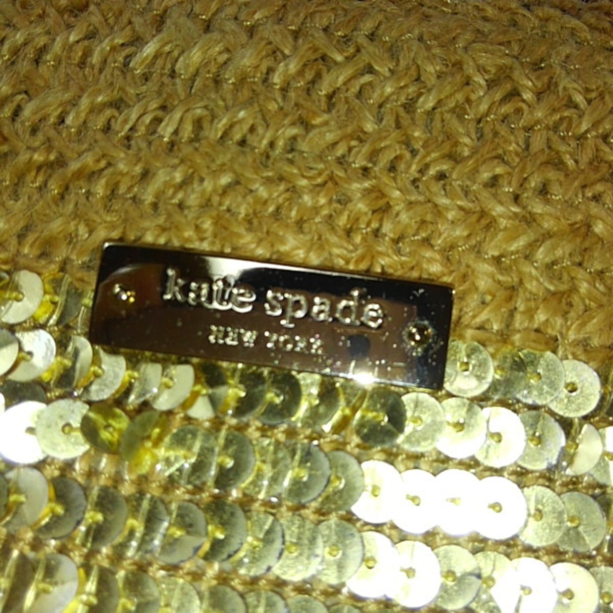 Pre-Owned Kate Spade Shoulder Bag with Sequins and Chain Strap, Gold (Good)