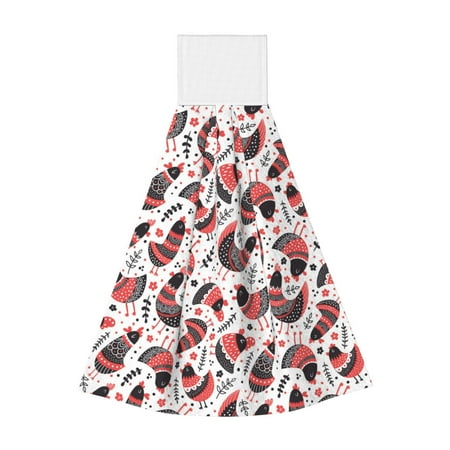 

Gaeub Cute Chickens Print Hand Towels with Hook Hanging Tie Towels Coral Velvet Dishtowels for Bathroom Restroom Home Decor