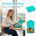thumbnail image 4 of Bento Box Adult Lunch Box, 5-Compartment Leak-Proof Meal Prep Container for Work Travel Green, 4 of 6