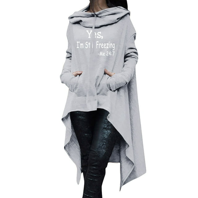 Gibobby Sudadera con cierre mujer, Sudadera con capucha de manga larga suéter(Gris,XG)