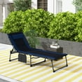 thumbnail image 2 of Outsunny Chaise Longue Pliante, Chaise Longue Rembourrée pour Bronzage - Ensemble de 1, Bleu, 2 of 10