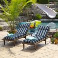 thumbnail image 4 of ARDEN Outdoor Chaise Cushion, 22 x 77, Rain-Proof, Fade Resistant Sapphire Aurora Blue Stripe, 4 of 9