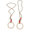 thumbnail image 1 of 1 Pair Wooden Adult Gymnastic Ring Children Fitness Rings with PP Rope for Full Body Strength Bodyweight Training, 1 of 5