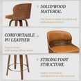thumbnail image 7 of Dycanpo 26”Bar Stools Swivel, Wood Counter Height Bar Stools for Kitchen, Island, Brown, 7 of 7
