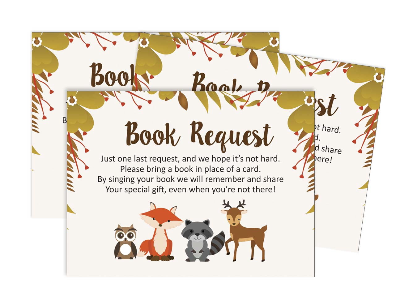 Inkdotpot 30Jungle Animals Gender Neutral Baby Shower Book Request Cards Bring A Book Instead Of A Card Baby Shower Invitations Inserts Games