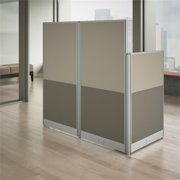 مكتب في ساعة 65W مستقيمة حجيرة مكتب في Mocha Cherry - خشب هندسي