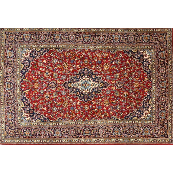 Ahgly Company Machine Washable Indoor Rectangle Traditional Saffron Red Area Rugs, 5' x 7'