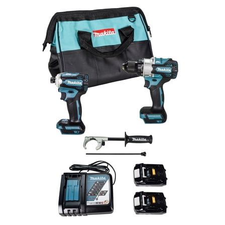 Makita XT288T 18V LXT Lithium-Ion Brushless Cordless 2-Tool Combo Kit with (2) 5.0 Ah Batteries, Charger & Tool Bag