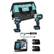 Makita XT288T 18V LXT Lithium-Ion Brushless Cordless 2-Tool Combo Kit with (2) 5.0 Ah Batteries, Charger & Tool Bag