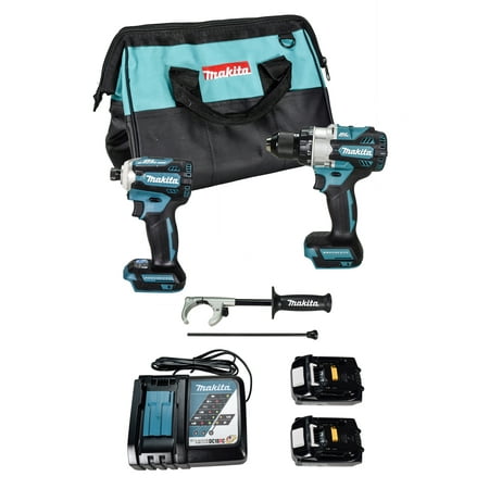 Makita XT288T 18V LXT Lithium-Ion Brushless Cordless 2-Tool Combo Kit with (2) 5.0 Ah Batteries, Charger & Tool Bag