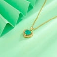thumbnail image 3 of Ocean Heart Ice Crack Verde Collar Femenino Titanio Acero Corazón Zircon Collar Accesorios, 3 of 8