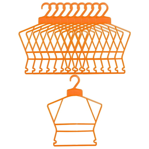 10 perchas para ropa de niños, perchas para ropa de bebés, perchas para bufandas Naranja