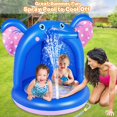 thumbnail image 2 of Popolic Inflatable Baby Pool, Elephant Baby Splash Pool with Canopy Extra Soft Bubble Base for Kids Toddlers, Splash Water Fun Summer Blow Up Shade Pool for Outdoor and Indoor, 2 of 7