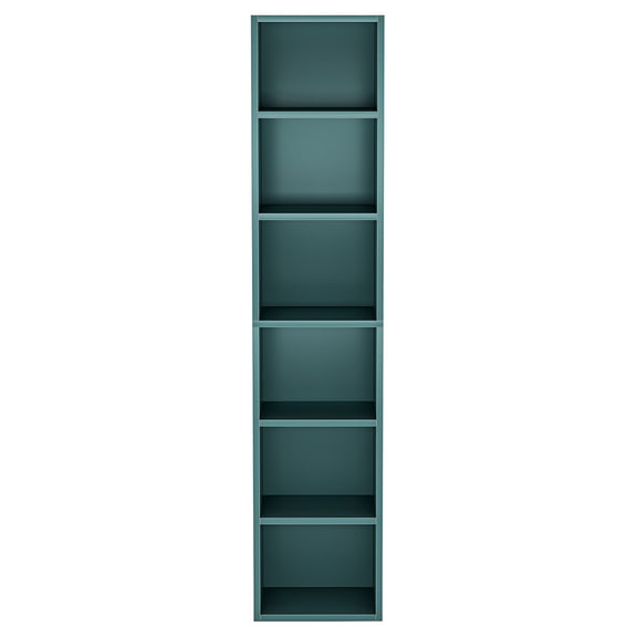 Yardi Yarda 70.9" Corner Bookcase, Modern 6-Tier Narrow Cube Display Shelves, Blue