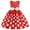 Red, variant on Girls Dress Bowknot Dot Printed Pageant Gown Birthday Party Princess Wedding Girls Boho Dresses,Size 7 Years-8 Years