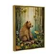thumbnail image 4 of Stupell Industries Bear in Magical Forest Animals & Insects Painting Gold Floater Framed Canvas Art Print Wall Art, 17 x 21, 4 of 10