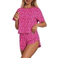 thumbnail image 5 of Endives Womens Pajama Sets Side Split Short Sets Cute Striped Crop Top and Short 2 Piece Comfy Loungewear Summer Matching Sets Women Clothing, 5 of 6