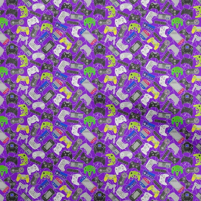 oneOone Cotton Flex Medium Purple Fabric Kids Game Craft Projects Decor Fabric Printed By The Yard 40 Inch Wide