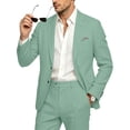 thumbnail image 4 of FGVCTG Mens Notch Lapel Blazer Jacket Casual Regular Fit Sport Coat Business Wedding Suit Jacket for Daily Party Prom Office Wear Green 2XL, 4 of 7