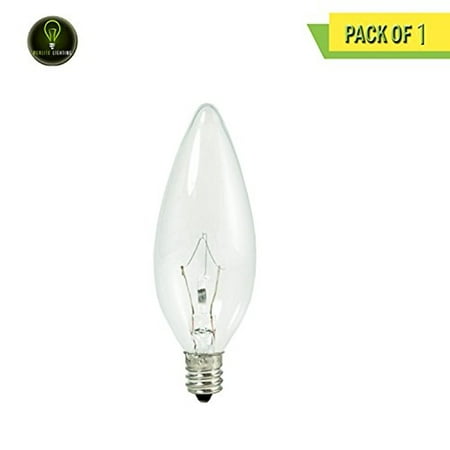 Krypton Candelabra - Perlite Lighting KR40CTC/32/120V 40-Watt B10 LED Krypton Torpedo Clear Candelabra E12 Base 120-Volt Light Bulb One Pack