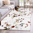 thumbnail image 3 of Area Rug for Living Room, Brown Grey Leaves Non-Slip Indoor Large Carpet for Bedroom/Dining Room, Summer Botanical Pastoral Birds Watercolor Washable Low-Profile Floor Runner Rugs - 4 x 6 Ft, 3 of 7