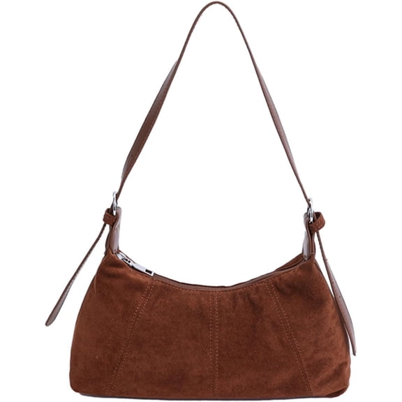SPEKSEE Elegant Women Suede Top Handle Bag Slouchy Crossbody Shoulder Purse Chocolate Brown Hobo Fall Fashion Handbag