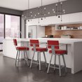 thumbnail image 3 of Amisco Akers 30 In. Swivel Bar Stool - Red Polyester / Metallic Grey Metal, 3 of 6