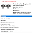 thumbnail image 2 of Front Brake Pad Set - Compatible with 2003 - 2007 Ford E-250 2004 2005 2006, 2 of 2