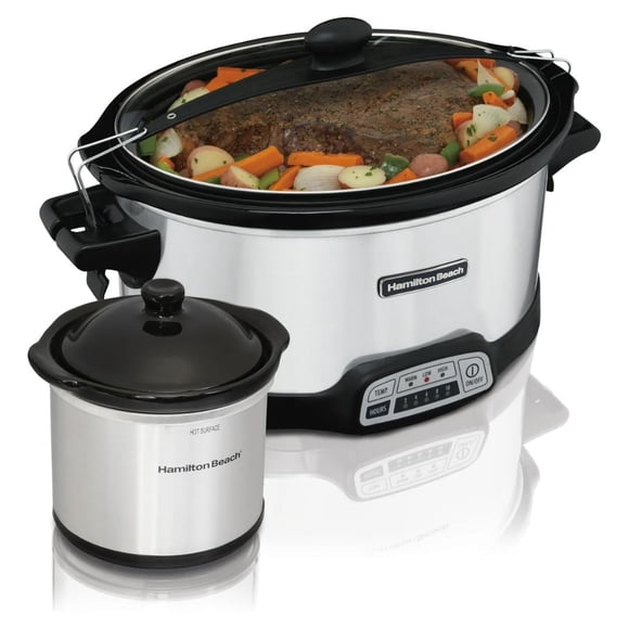 Olla de Cocción Lenta Hamilton Beach Stay or Go Programable 7 Qt