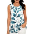 thumbnail image 2 of Pounoo Women's Floral Tank Tops Crew Neck Sleeveless Floral Print Casual Tops Summer Loose Fit Comfy Tunics Gift, 2 of 6