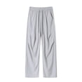 thumbnail image 2 of Aimik Men's Textured Straight Pants Pleated Loose Fit Drawstring Trousers Lightweight Soft Streetwear Bottoms for Daily Commute, 2 of 6