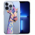 thumbnail image 1 of WIRESTER Soft TPU Clear Case Slim Protective Cover for Apple iPhone 13 Pro 6.1" 2021, Colorful Giraffe, 1 of 3