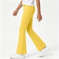 thumbnail image 5 of Mnyotv Girls Flare Leggings High Waisted Active Yoga Pants Casual Kids Bell Bottoms Pant Size 7-8 Years, 5 of 5