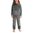 thumbnail image 3 of LIJCC Boys' Girls' Coral Fleece Clothes Set Sweatshirt Top and Pants Winter Warm Soft Fuzzy Homewear Sleepwear Tops(Grey,3-4 Years), 3 of 6
