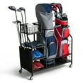 thumbnail image 1 of Costway Extra Large Golf Bag Storage Rack for Garage Fits 2 Golf Bags Organizer withWheels, 1 of 10