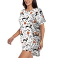 thumbnail image 2 of Naloa Halloween Dachshund Women's Short-Sleeved Pajama Set, Loungewear, Summer pajamas, Breathable Cozy - Medium, 2 of 9