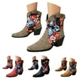 thumbnail image 5 of Oyedens Cowboy Boots for Women Ethnic Retro Boho Wide Mid Calf Western Cowgirl Boots Riding Boots, 5 of 6