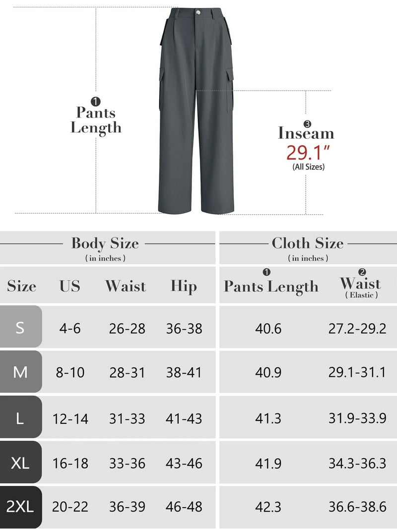 Chiclily Women Wide Leg Pants Loose High Waist Trousers Apricot L