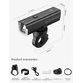 thumbnail image 6 of ROCKBROS Bicycle Head Light 1500LM Night Ride with Remote Controller5000mAh Fast Charging Large Capacity 5 Modes Waterproof & Adjustable Bike Light Cycling for Night Safety Ride Road Bike/Moutain, 6 of 12
