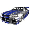 thumbnail image 2 of Brian's Nissan GTR Skyline R34 RHD (Right Hand Drive) Silver with Blue Stripes "Fast & Furious 25th Anniversary" 1/24 Diecast Model Car by Jada, 2 of 3