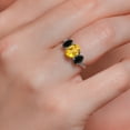 thumbnail image 4 of Gem Stone King 10K White Gold Yellow Citrine Black Onyx and White Lab Grown Diamond 3 Stone Engagement Ring for Women (2.14 Cttw, Gemstone Birthstone, Available in Size 5, 6, 7, 8, 9), 4 of 5
