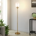 thumbnail image 5 of Evelyn&Zoe Agnolo 69" Tall Floor Lamp with Glass shade in Brass/Clear, 5 of 12