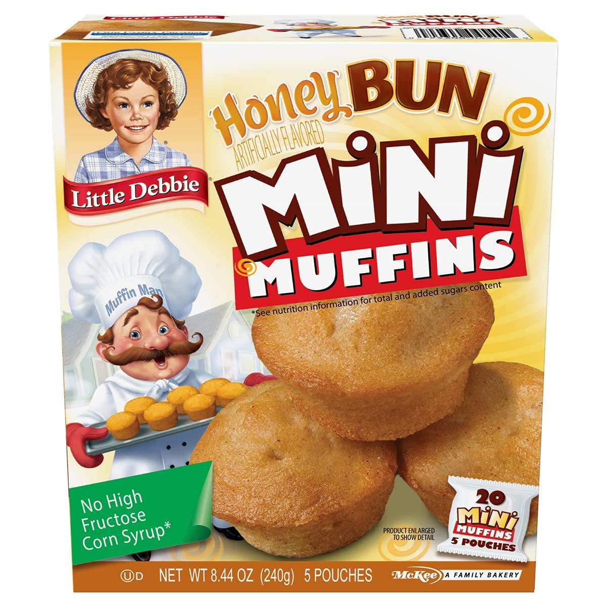 Little Debbie Honey Bun Mini Muffins, 12 Boxes, 60 Pouches of Delicious Bite-Sized Muffins